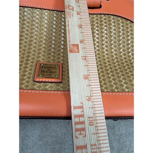 Dooney & Bourke Beacon Woven Domed Satchel Orange Brown - Picture 12 of 16
